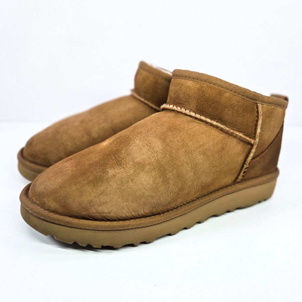 UGG Classic Ultra Mini Chestnut Suede Boots Women’s Size 8